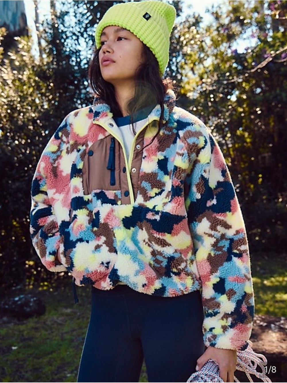 NWOT FP Movement Hit the Slopes Printed Fleece Pullover
